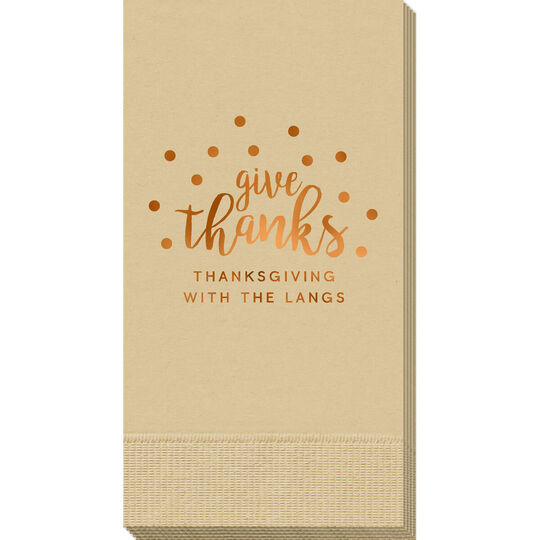 Confetti Dots Give Thanks Guest Towels